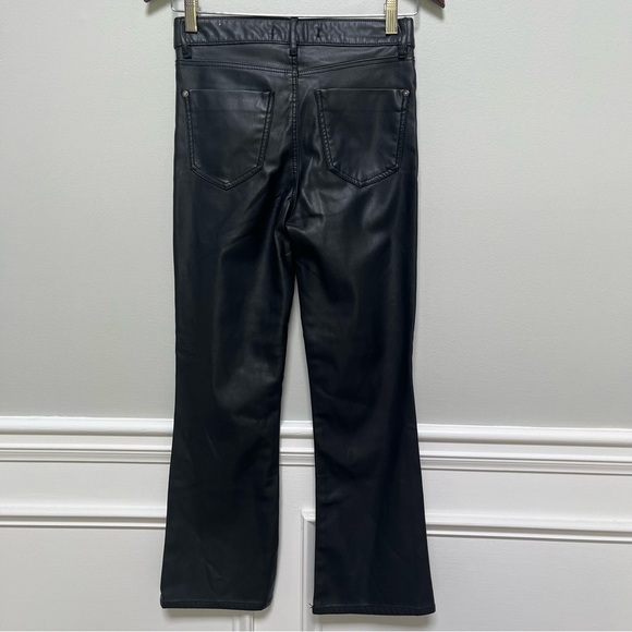 Zara Kick Flare Faux Leather Pants Size 00 - Picture 8 of 8